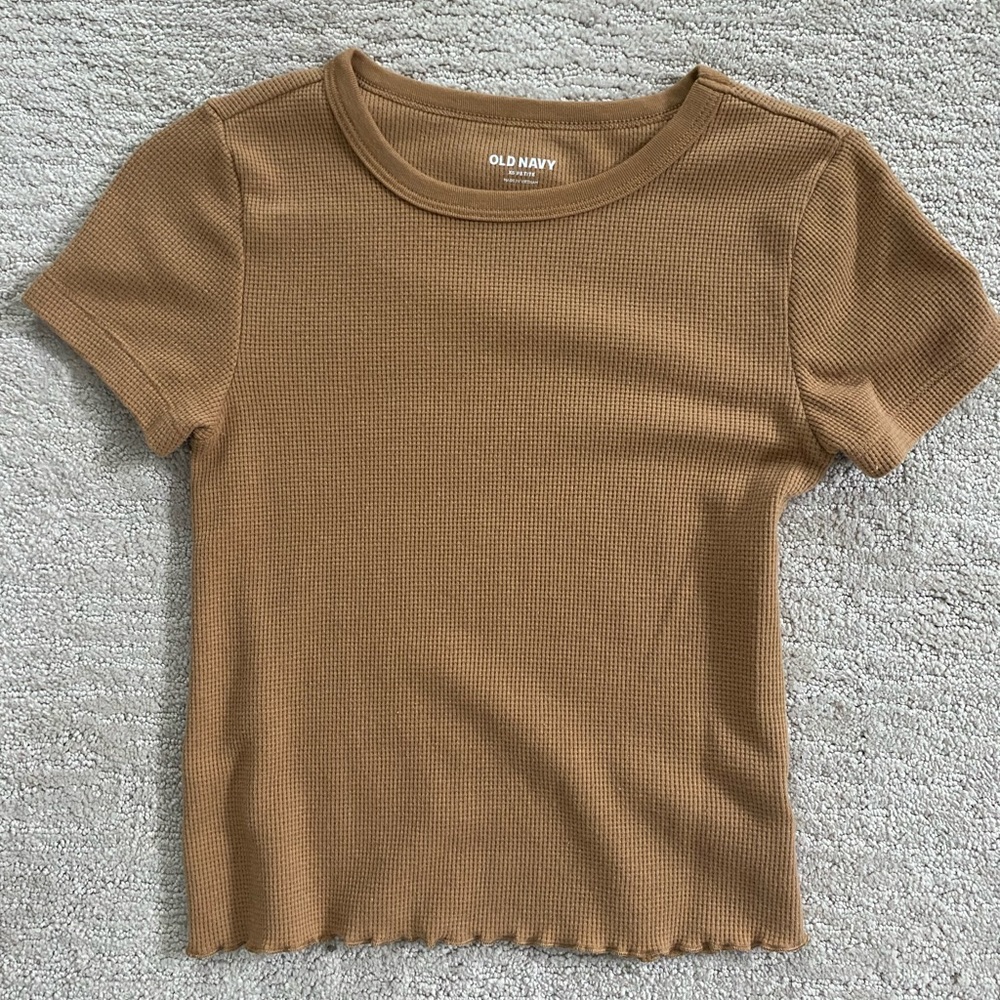 Old Navy XS Petite light brown shirt